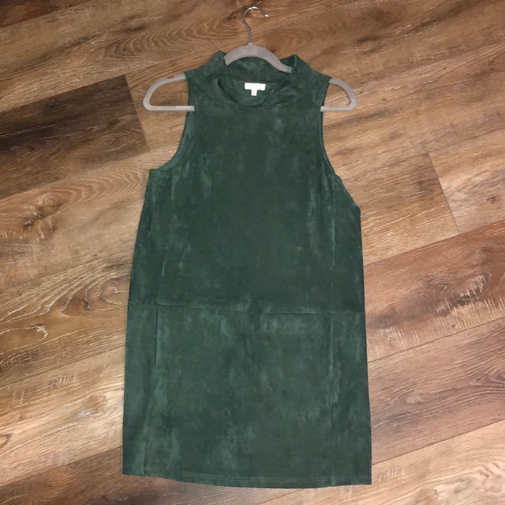 Dark Green Suede Dress W Pockets